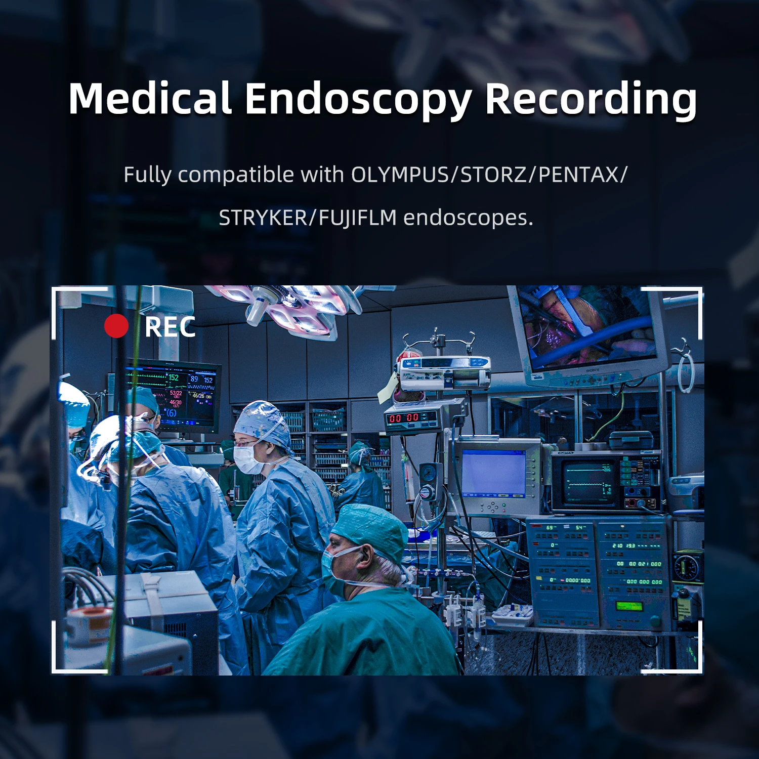 UR550 StandAlone Endoscope เครื่องบันทึกวิดีโอแบบสลับได้ SDI VGA DVI HDMI YPbPr กล้อง RCA 4K กล่องบันทึกภาพ