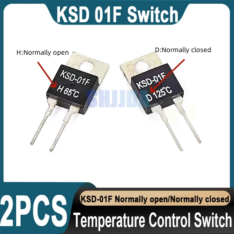 مفتاح درجة الحرارة KSD 01F ، 40C ، 45C ، 50C ، 55C ، 60C ، 65C ، 70C ، 75C ، 80C ، 85C ، 90C ، 95C ، 100C ، 105C ، 110C-135C ، 2