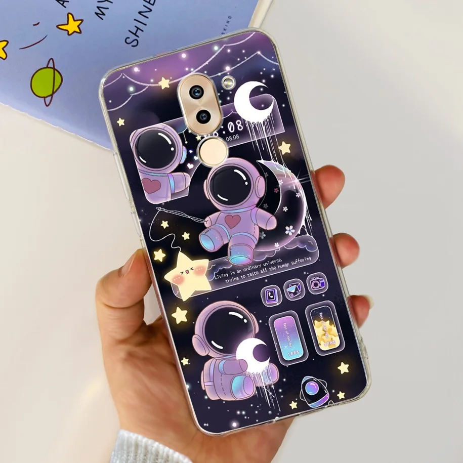 For Honor 6X Case BLN-AL10 BLL-L22 BLN-L21 Cover Fashion Flower Clear Silicone Soft Funda For Huawei Mate 9 Lite GR5 2017 Bumper