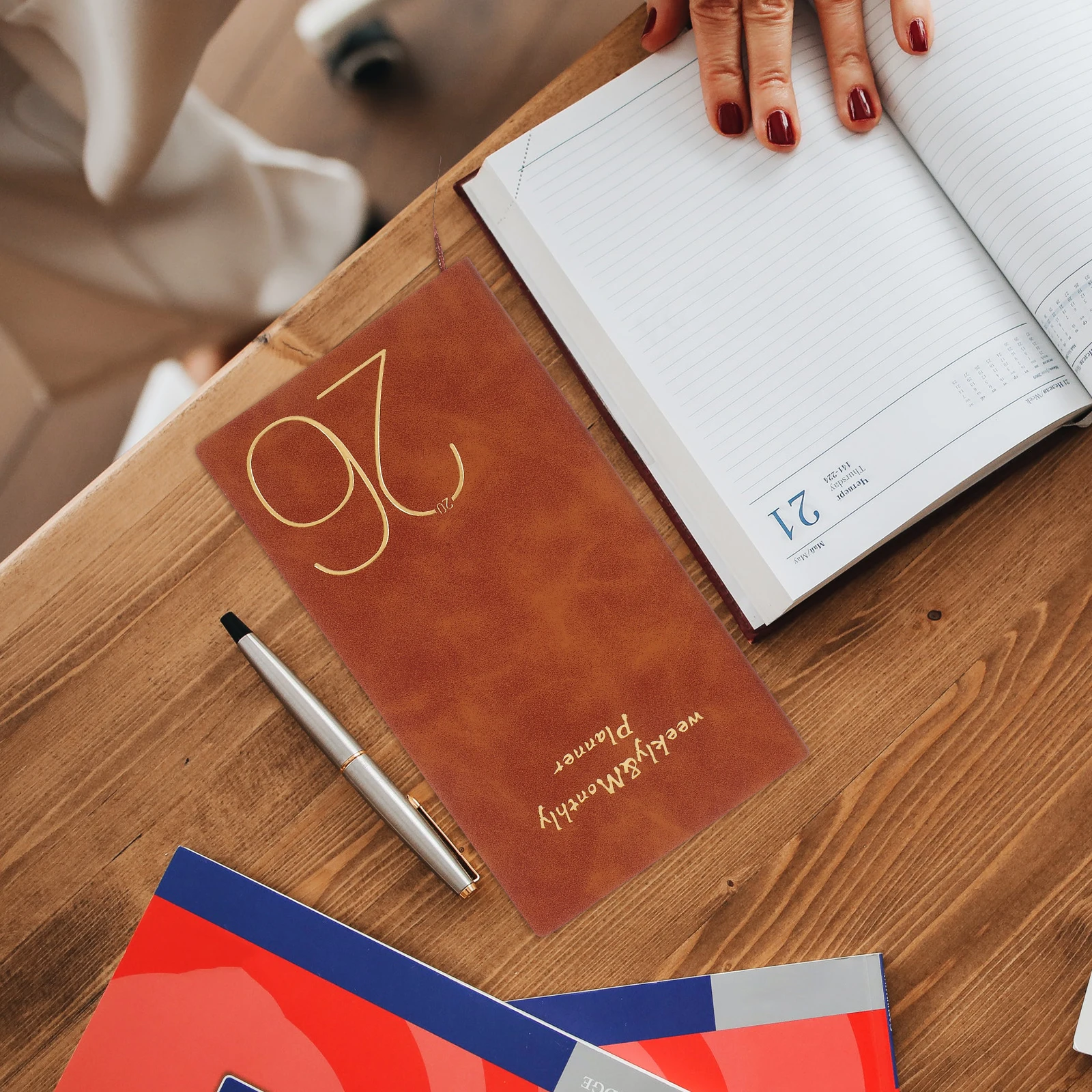 

Pocket Notebook A6 Size Planner Portable Daily Journal Desk Organizer Stylish Design Goal Setting Memo Pad Office