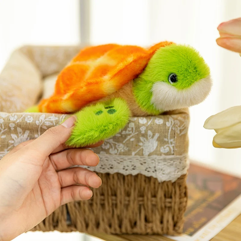 18cm Kawaii Żółw Pluszak Zielony Kreskówkowy Puszysty Zwierzak Wodny Mały Prezent Urodzinowy
