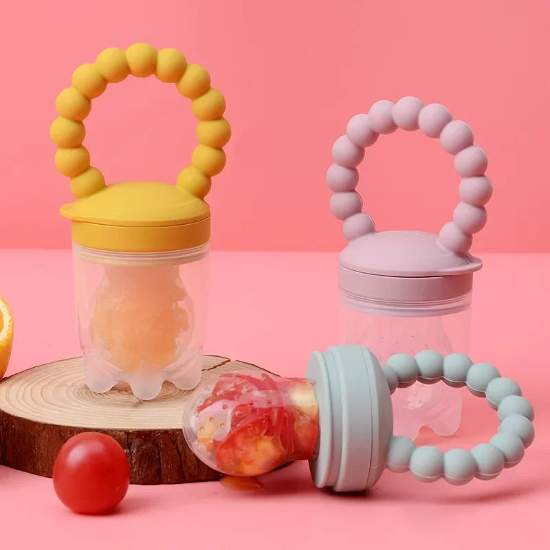 

Baby Fresh Fruit Pacifier Milk Feeder Silicone Handle Food Feeding Kids Container Nibbler Bottles Infant Learn Drinking Tool