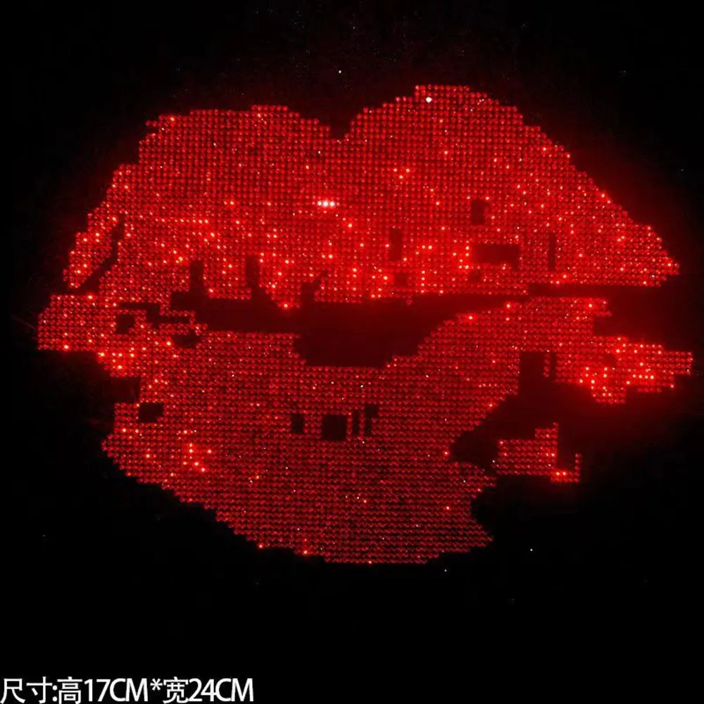 Sexy lips fashion large cloth paste hot diamond Sequin DIY clothes T-shirt decorative patch clothing accessories