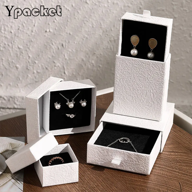 

Модный белый органайзер для ювелирных изделий, коробка для обручальных колец для серег, ожерелья, браслета, подарочные коробки для ящиков, 30 шт./лот