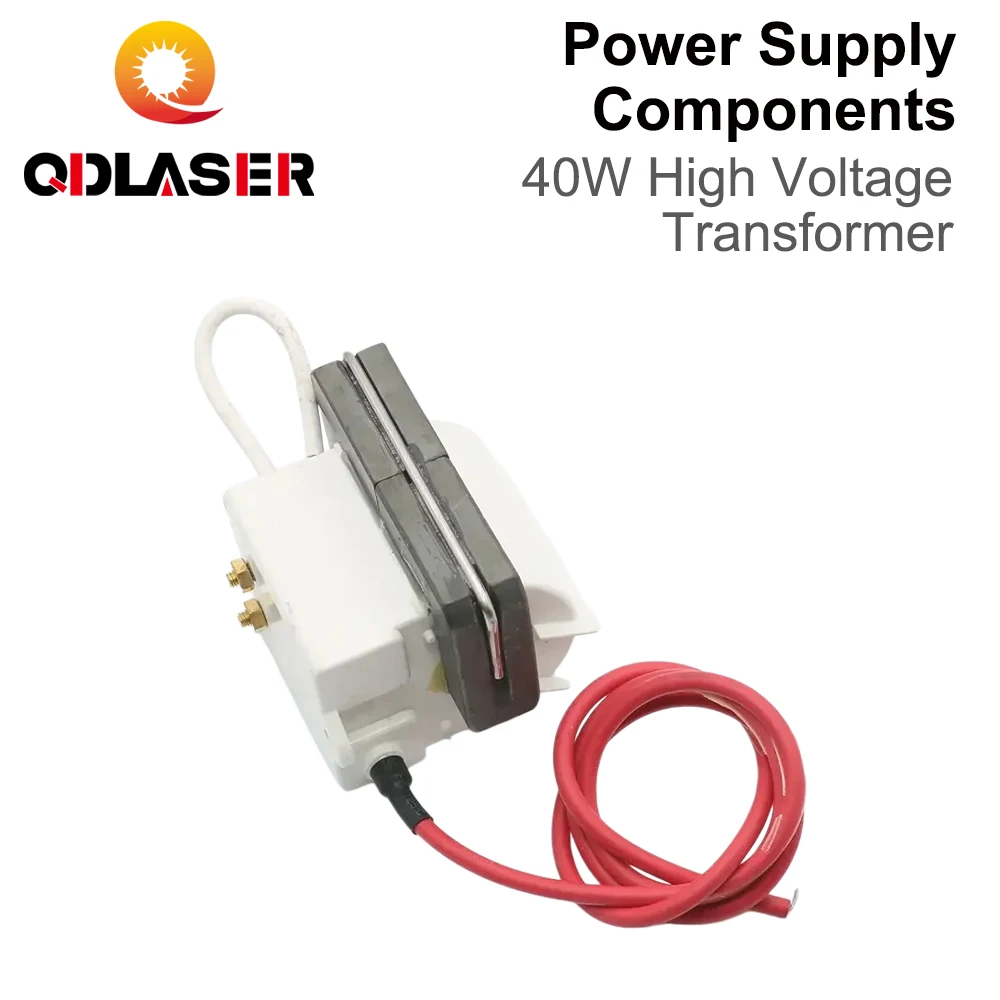 QDLASER 40W CO2 Laser Power Supply High Voltage Flyback Transformer Ignition Coil for Laser Engraver Cutting Machine Parts
