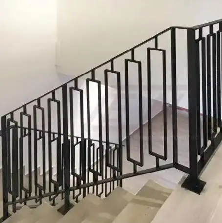 تخصيص درابزين الدرج نموذجي جديد - بسيط وأنيق، سهل التجميع، لون أسود