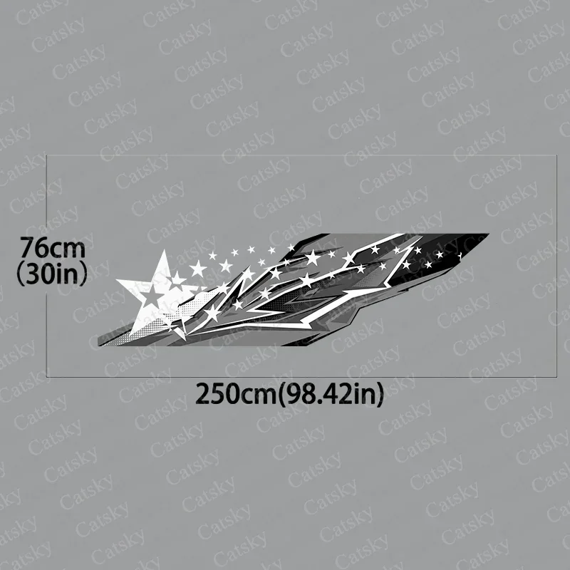Full color stars and stripes Car body side sticker racing full color decal universal vinyl decorative accessories car decal