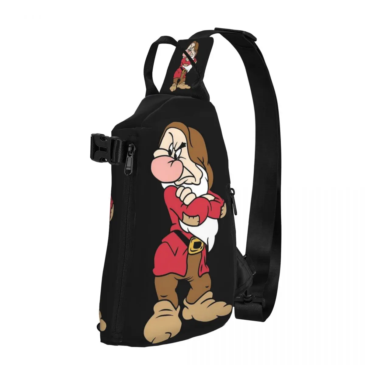 Grumpy Snow White And The Seven Dwarfs Chest Bag Men Sling Crossbody Backpack Chest Bag Traveling Hiking Daypack Shoulder Bag