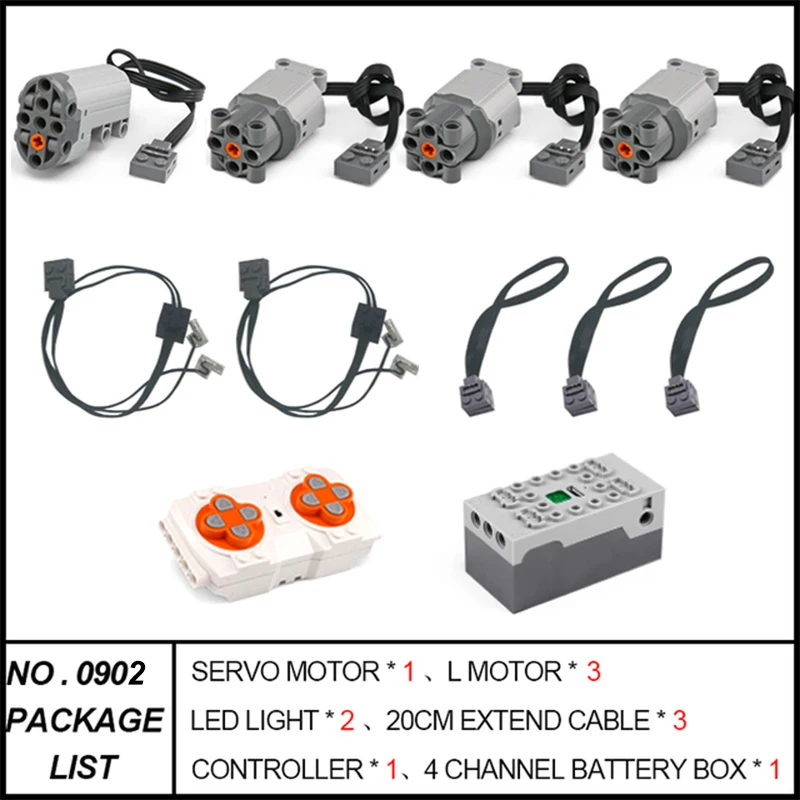 MOULD KING Technical Power Functions High Speed Servo L M Motor And Led Light Compatibler With LEGO 20086 20001 42083 42056