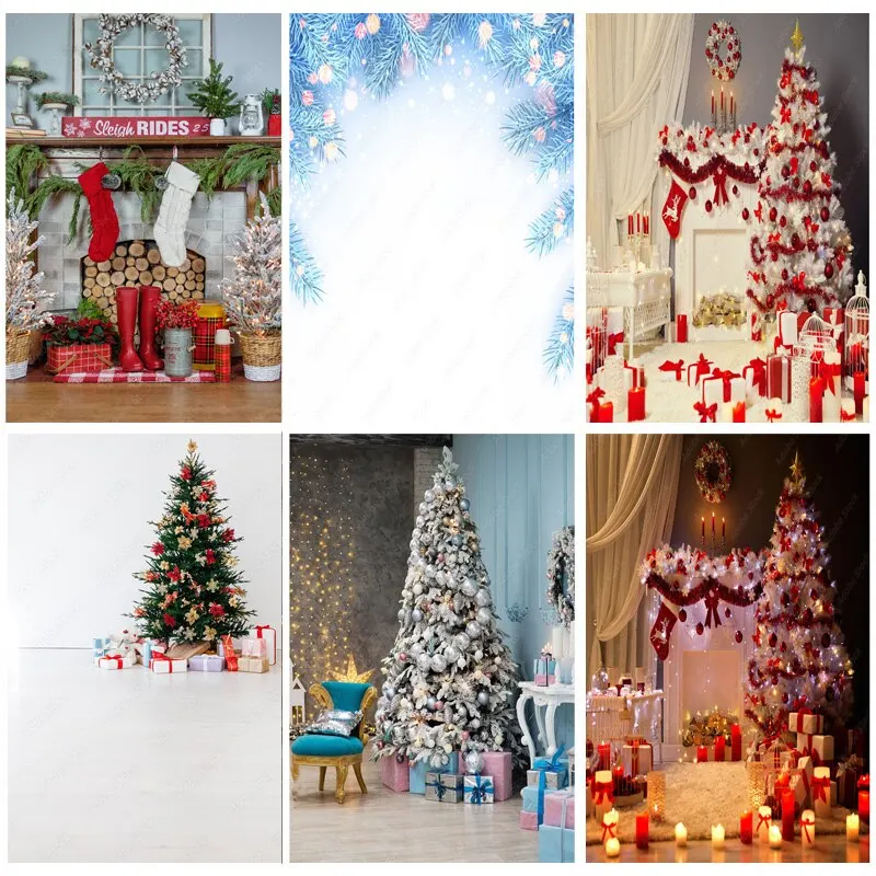 

SHENGYONGBAO Christmas Photography Background Snowman Christmas tree Backdrops For Photo Studio Props SDSD-09