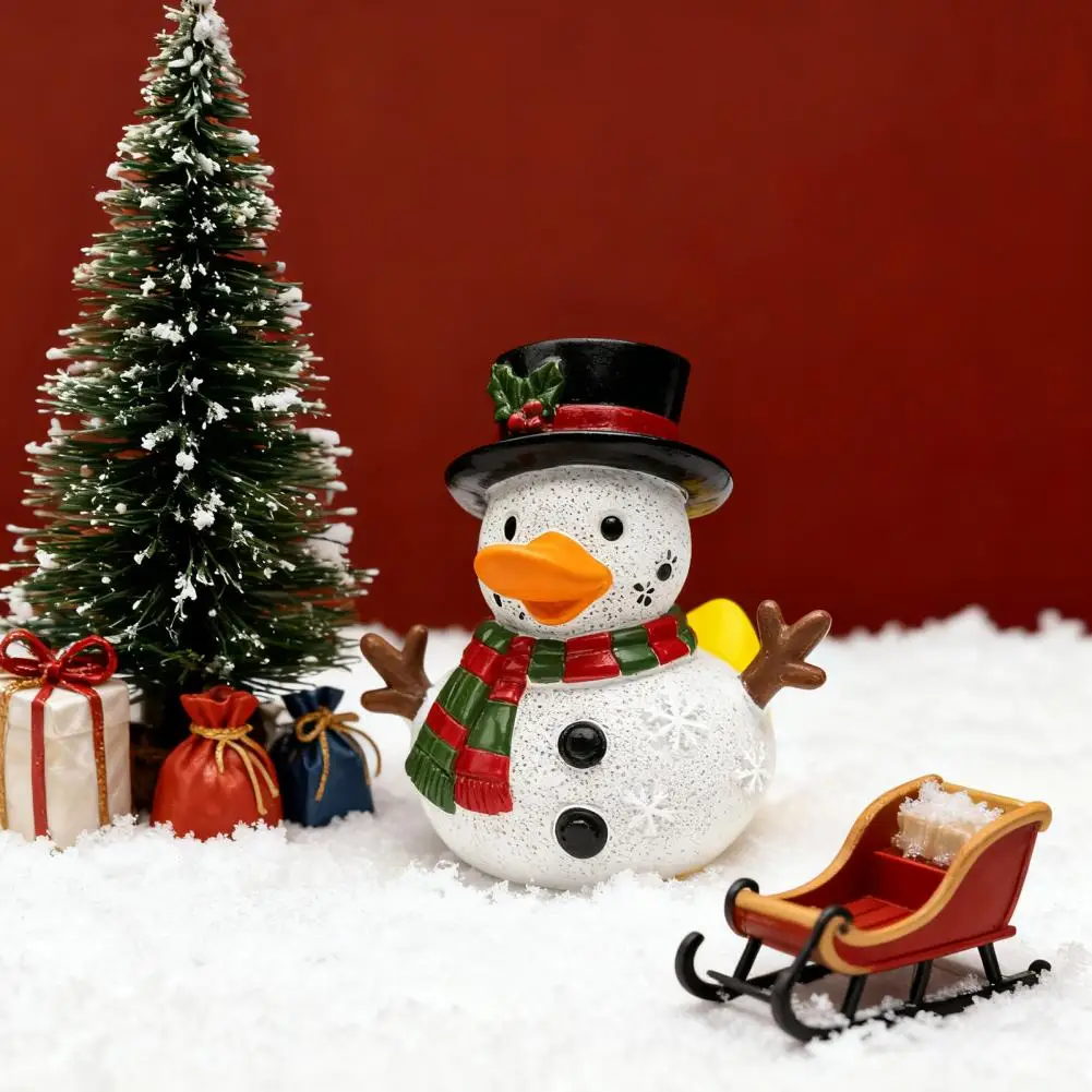 Christmas Tree Duck Figurine Festive Resin Christmas Ornaments Santa Claus Deer Snowman Duck Figures Holiday Theme for Tree