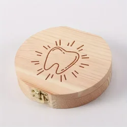 1PCS Free Customization Wooden Tooth Storage Box Baby Tooth Wood Storage Box Organizer Teeth Kids Christening Case Birthday Gift