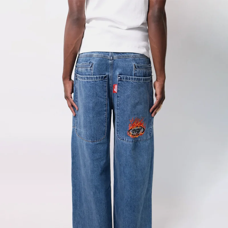 Y2K Baggy Jeans, Vintage, Bordado, Alta Qualidade, Hip Hop, Goth, Harajuku, Casual, Perna Larga, Homem e Mulher, Nova Streetwear