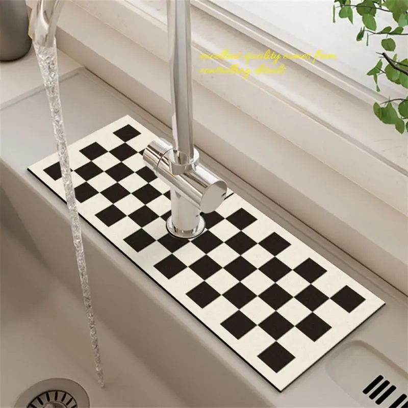 1PC Kitchen Faucet Mat Diatom Mud Bathroom Absorbent Soft Mat Sink Sink Surface Quick-drying Toilet Mat Countertop Protector