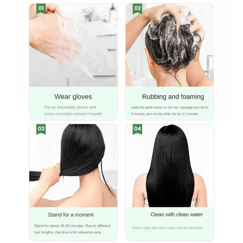 Shampoing colorant pour cheveux à base de plantes naturelles, bulle de embaupour cheveux, document capillaire longue durée, mousse à base de plantes, coloration des cheveux, couvre les cheveux gris