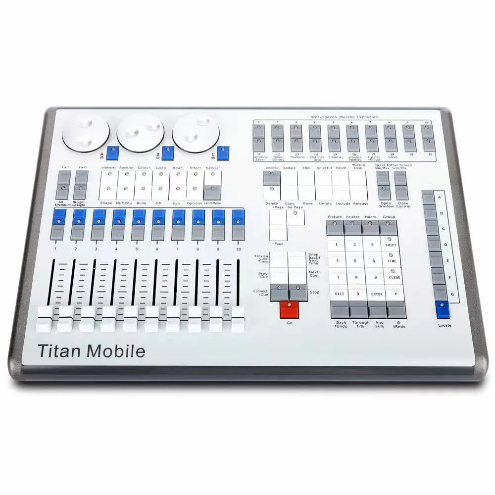 Système de contrôleur d\'éclairage de scène de console mobile Titan, faisceau de lavage de tache, cadre, tête mobile, DJ Chang
