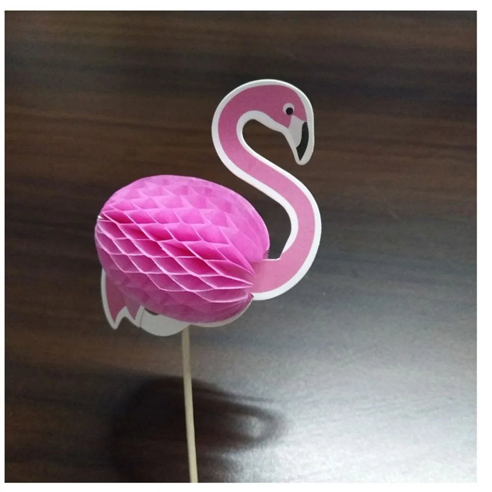 

100pcs Flamingo Toothpicks Cake Toppers Paper Food Safe Picks Cupcakes Decorations Beach Party Wedding Events