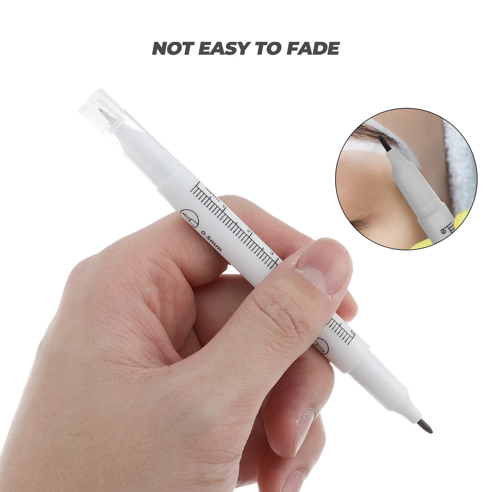 

10pcs Tattoo Marking Pen Double Head Waterproof Skin Marker For Eyebrow Surgical Teaching Tools