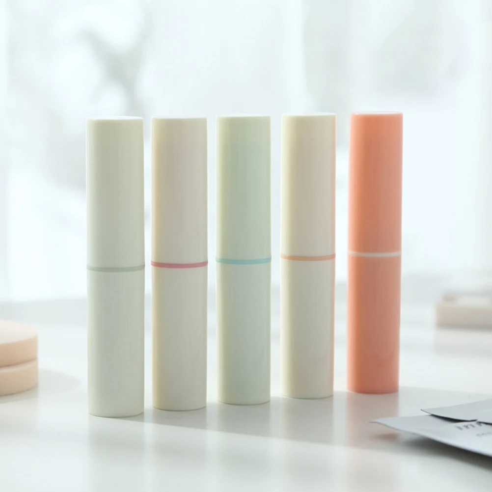 

5pcs 4g Empty Lip Balm Tubes Plastic Containers Caps for Lipstick Gloss Storage Refillable Tubes Light Green