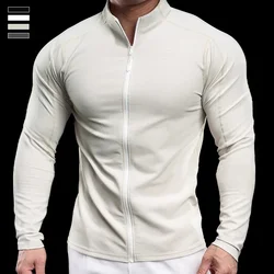 Autumn New Men Gym Running Sports Fitness Tops Jackets Cycling Long-sleeved Tights Quick-drying Breathable Training Clothes