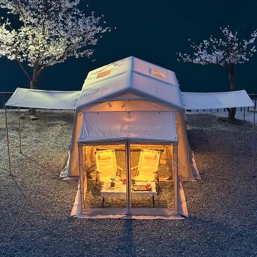 

Air Inflatable Tent Two Rooms Partition Tent for Family Outdoor Camping Including 4 Sides TPU Doors