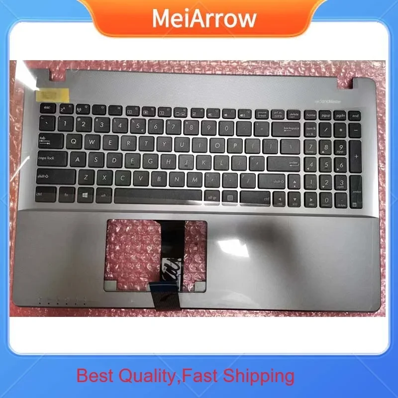 حافظة علوية جديدة/أصلية من MEIARROW لهاتف Asus X550 X550V X550C مقاس 15.6 بوصة مع غطاء علوي من Palmrest مع لوحة مفاتيح أمريكية، رمادي