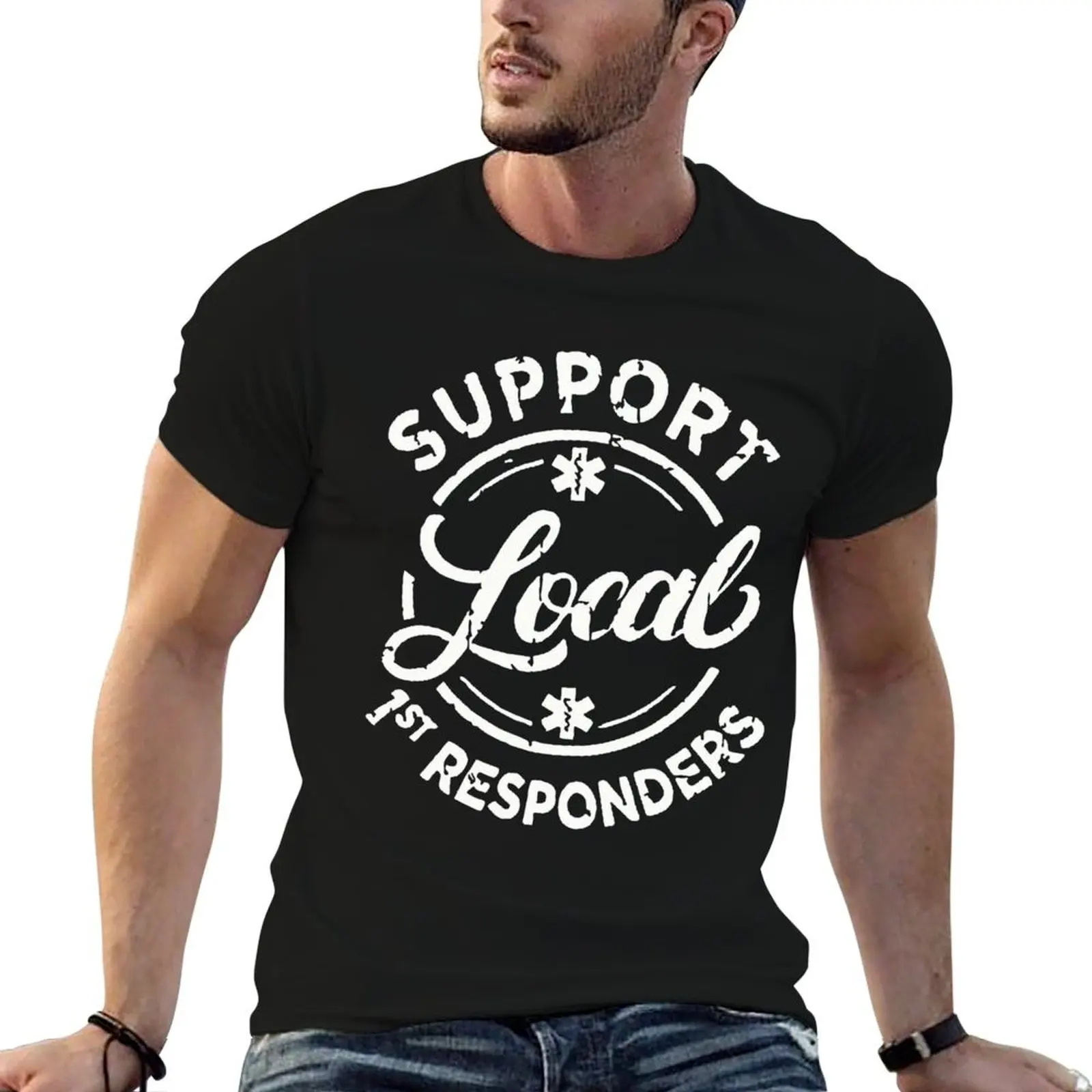 Camiseta de apoyo a los servicios de emergencia locales, camiseta para primeros socorristas, camiseta de EMS, camiseta de EMT, camiseta de paramédico, camiseta de bombero, camiseta de policía