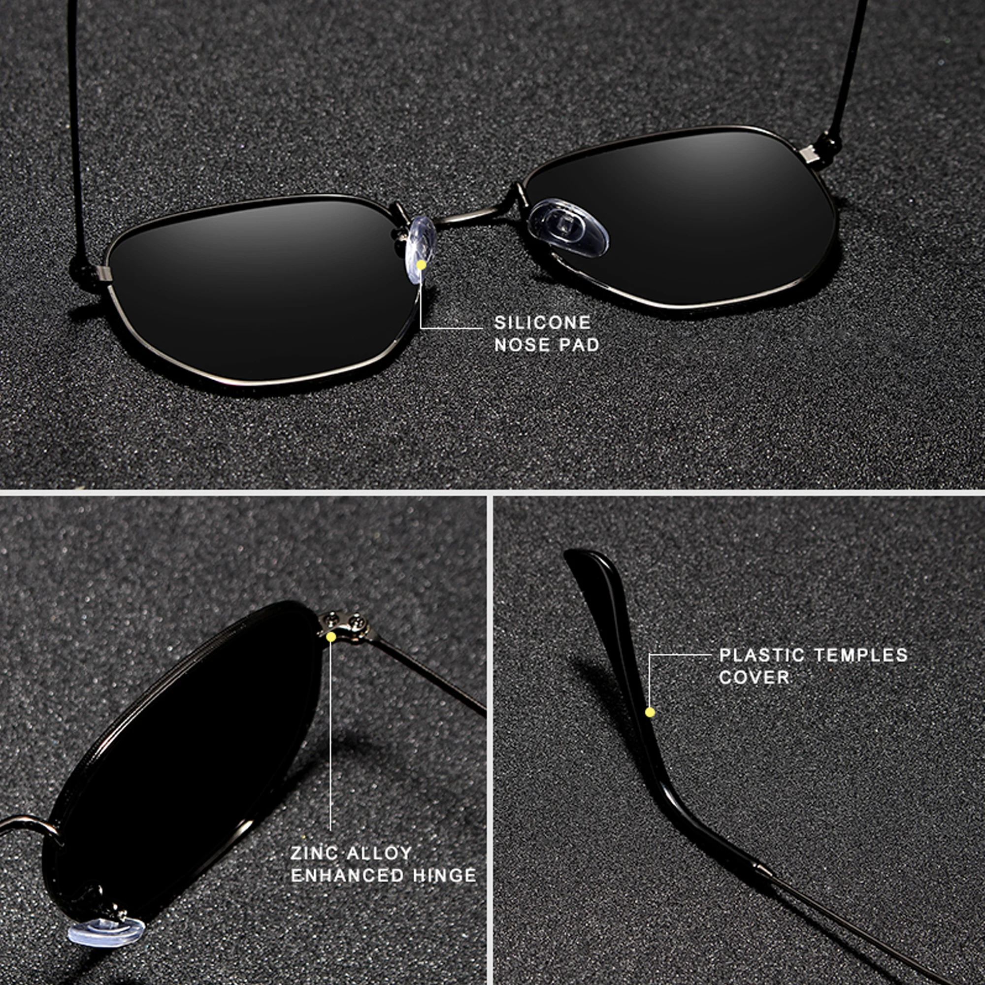 KINGSEVEN Blendfreie Runde Sonnenbrille Damen Polarisierte UV400-Brille für Herren und Damen zum Autofahren und für Freizeitaktivitäten – Detail 2