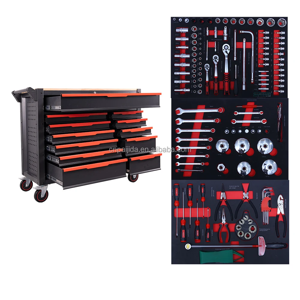 

Промышленный стальной инструментальный шкаф с выдвижными ящиками, на ключе, OEM, настраиваемый, европейский стиль, нагрузка до 300 кг, для гаража/мастерской, 3 года гарантии