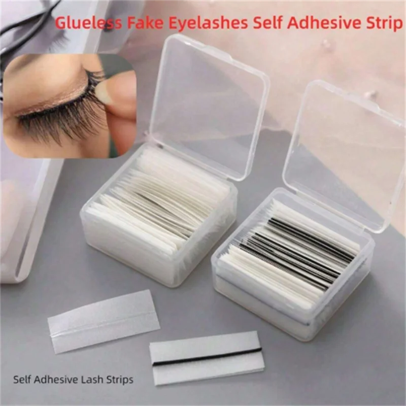 Samoprzylepne sztuczne rzęsy w żelowych paskach, mocowanie wrażliwe na temperaturę, łatwe w aplikacji, długotrwałe, nie opadają.
