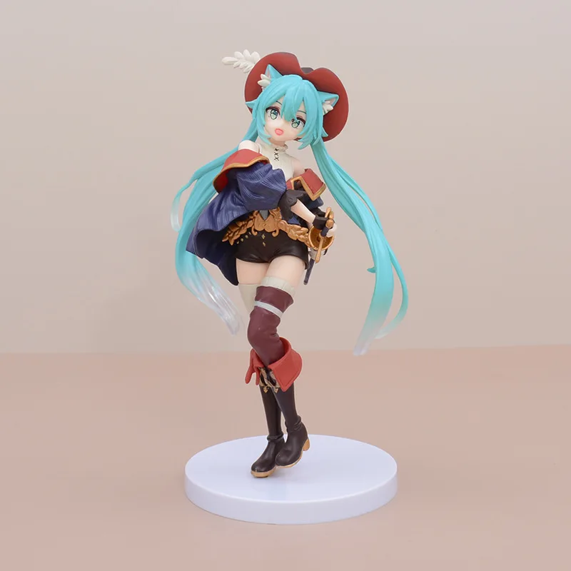 Anime Hatsune Miku Figure Fairy Tale Wonderland Hatsune Miku Puss in Boots Kawaii Action Figures Adult Collection Model Toy Gift