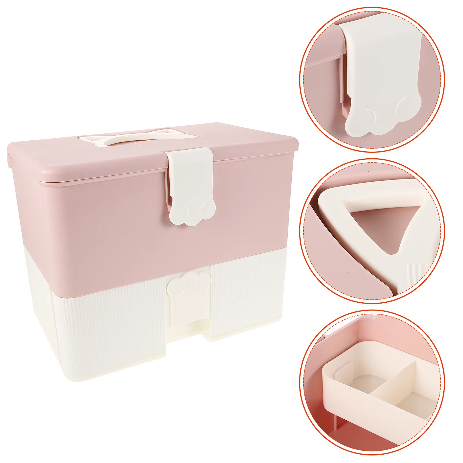 

Nail Kit Organizer Large Capacity Dual Layer Travel Nail Organizer Sturdy Handle Makeup Case for Professional Use