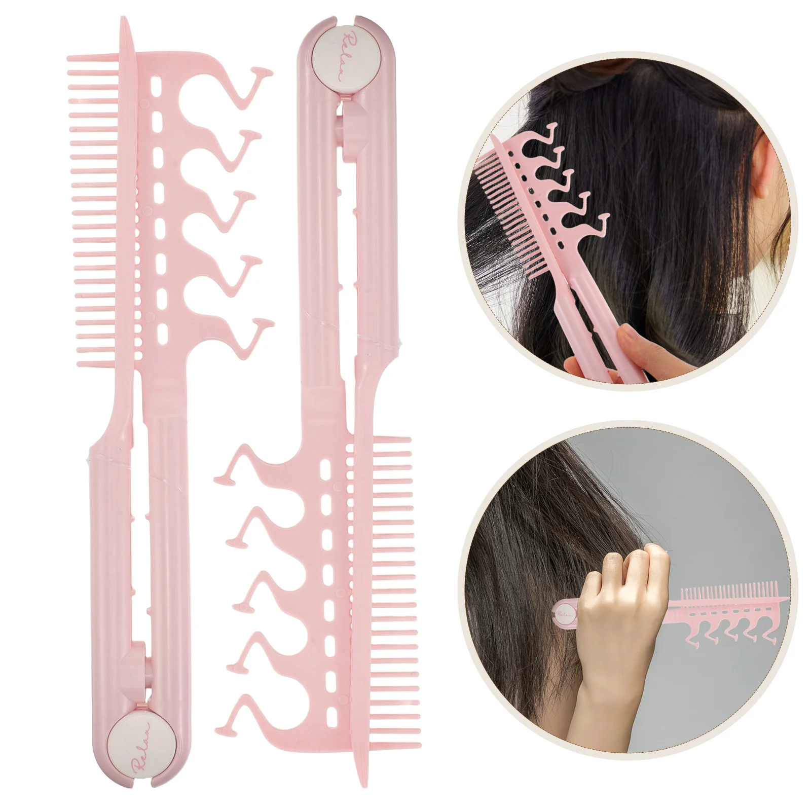 

3pcs Anti-Static Flat Iron Comb V-Shaped Folding Styling Travel Portable Hair Straightening Tool Heat Resistant For Extensions