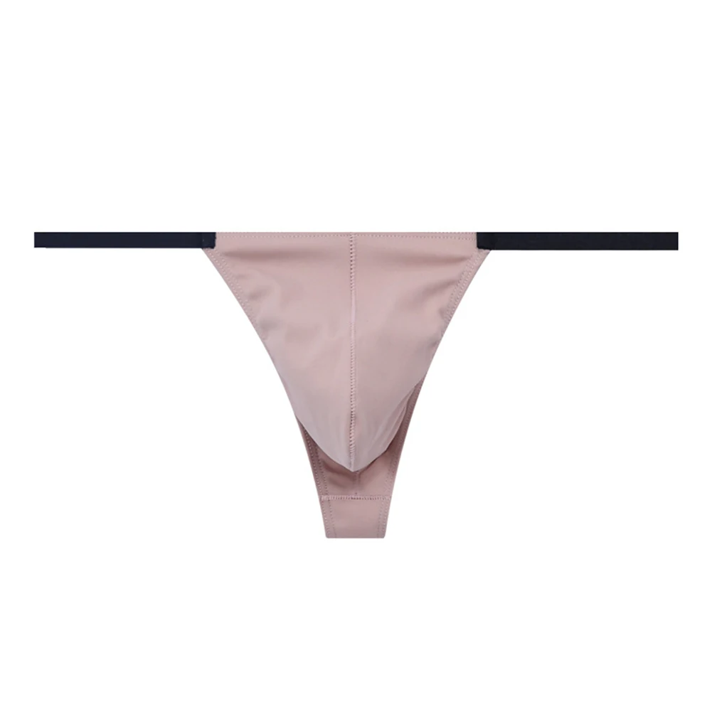 

Men’s Solid Color Sexy Thong Panties Low Waist Breathable Skin-Friendly G-string Briefs Pouch Underpants Swimwear Underwear