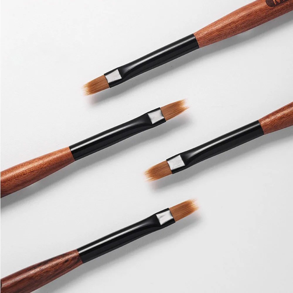 Brown Wood Nail Ombre Brush Nail Art Painting Pen Brush Lace UV Gel Polish Gradient Design Drawing Pen Liner Brush Tools