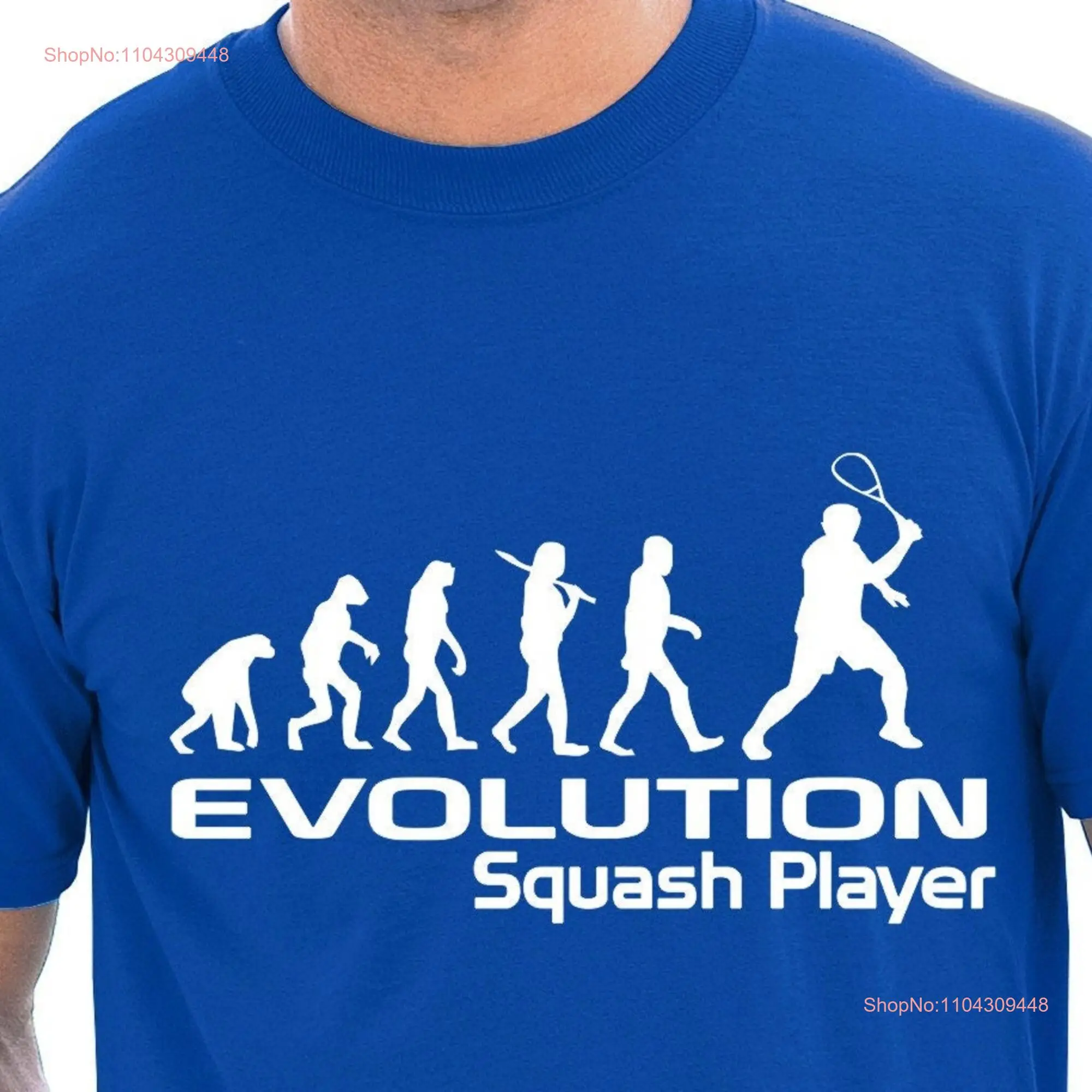 Print4u Evolution Of A Squash Player Father's Day Birthday Novelty Funny T Shirt long or short sleeves