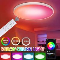 Smart LED Ceiling Light,Dimmable Ambient Lighting,RGBCW Lamp Work With Remote&APP,Bedroom,Living Room,Hallway,Kitchen Decoration