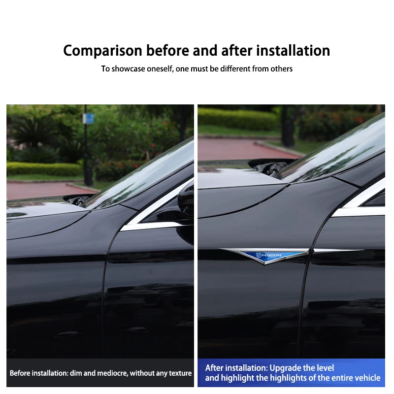 سيارة ملصق شارة معدنية ثلاثية الأبعاد شفرة الزخرفية نمط اكسسوارات ل جديد بيجو 206 208 207 3008 308 2008 107 508 607 106 406 407