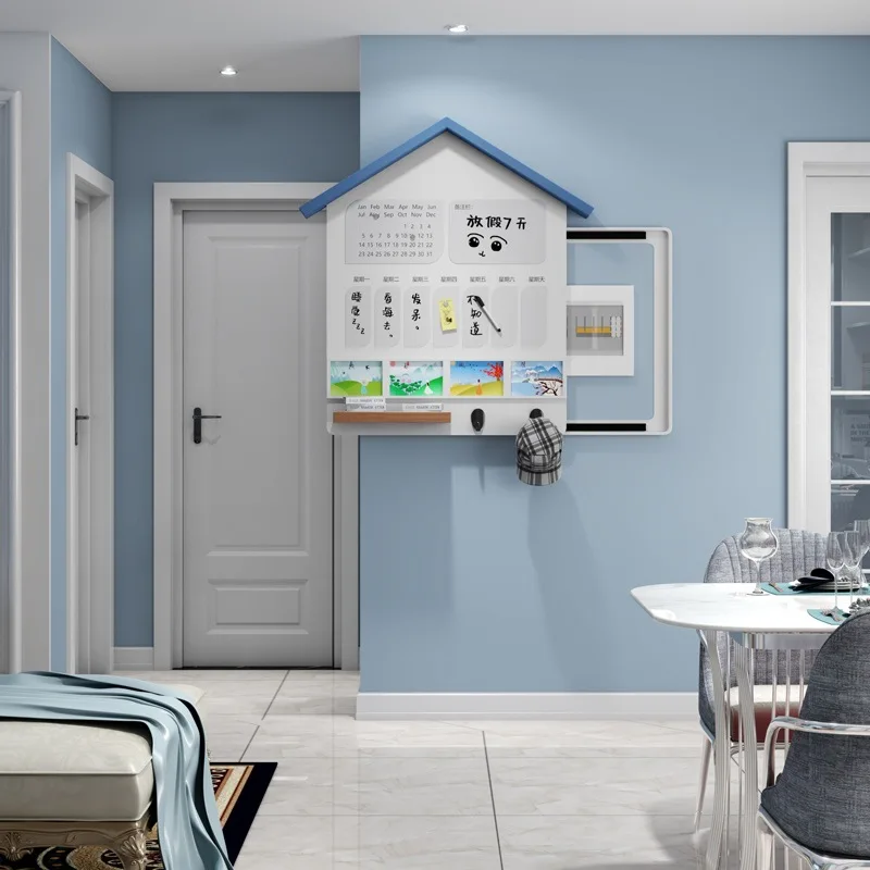 لوحة زخرفية لصندوق العدادات، انسداد صندوق توزيع الخشب الصلب متعدد الوظائف من الشمال، تخزين إبداعي، sw كهربائي