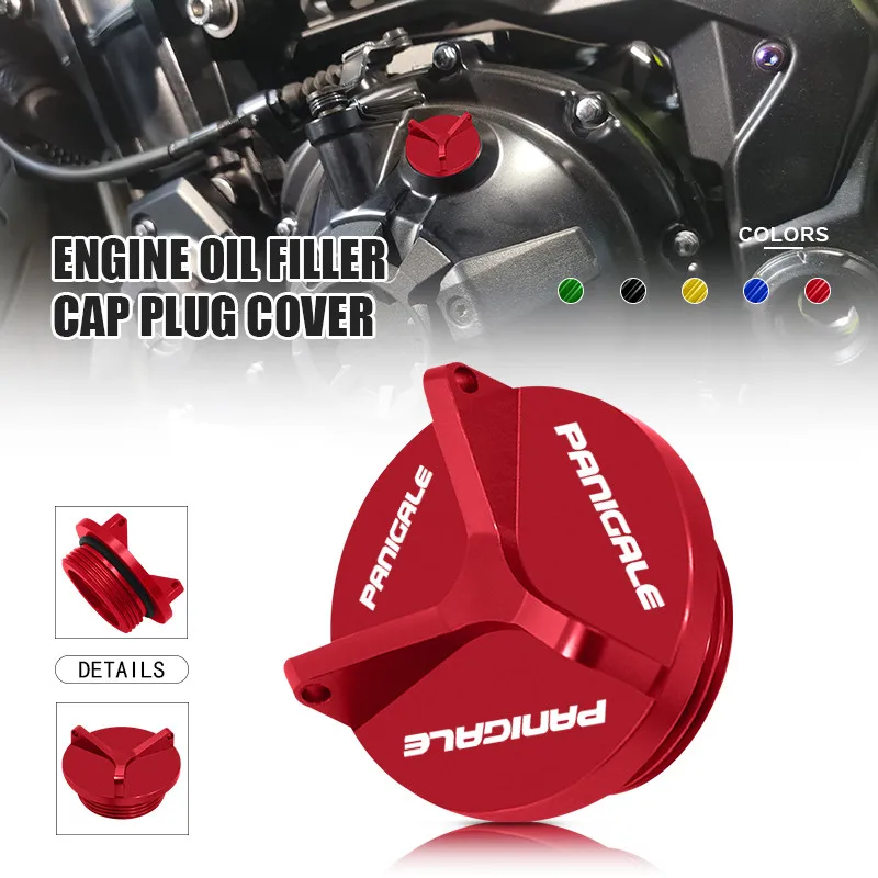 

2025 PANIGALE Motorcycle CNC Aluminum Engine Oil Filter Cover Plug Cap For panigale1299 V4R V4S V4 Filler Tank Cover panigale