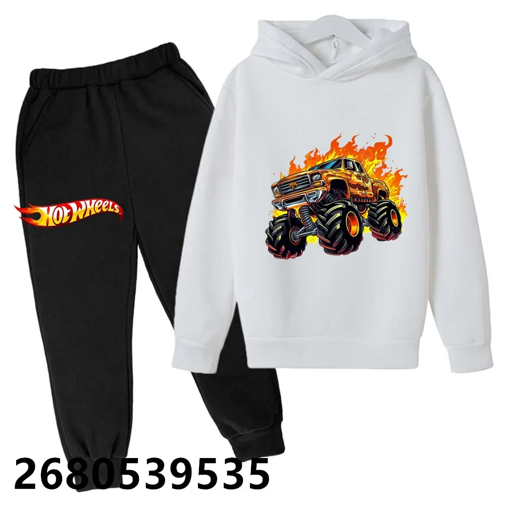 New Blaze and the Monster Machines Car Hoodie Set Kids Kawaii Autumn Sweatshirt with Hooded Casual Comfortable Children Clothing