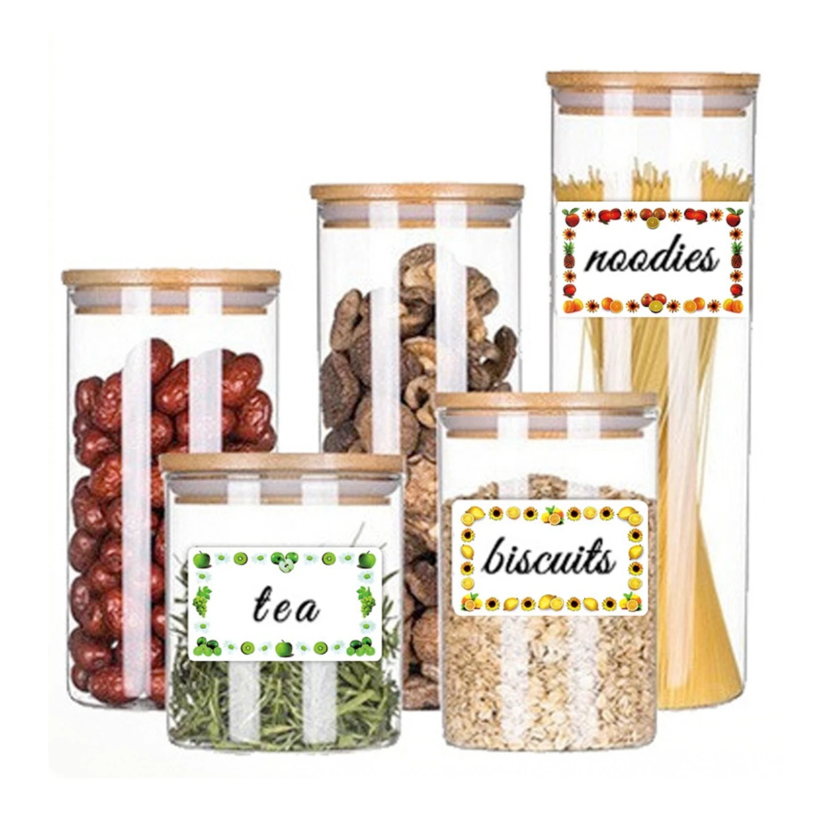 250Pcs Rectangle Canning Labels for Food Containers Jars Kitchen Restaurant Storage Organization,Can write,1.2" x 2"