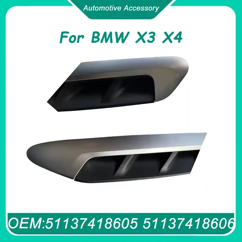 

51137418605 51137418606 1Pcs Front Left Or Right Fender Side Air Outlet Cover Trim Silver Plastic For BMW X3 X4 2018-2022