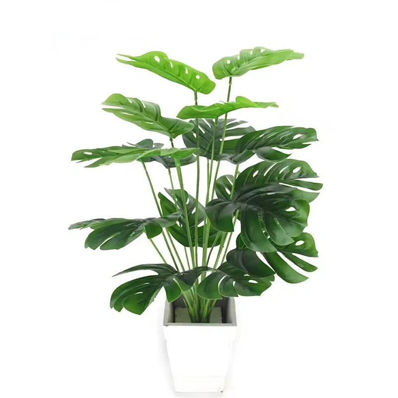 1/3pcs Artificial Plant Green Palm Leave Monstera Home Garden Living Room Bedroom Balcony Decoration Tropical Plastic Fake Plant