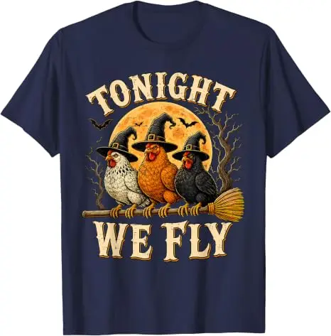 Heute Nacht fliegen wir, lustiges Hühner-T-Shirt, gruselige Saison, Bauernhof, Halloween-T-Shirt, Y2k-Humor, Bauern-Halloween-Partykleidung, grafische Bekleidung, Geschenke – Detail 16