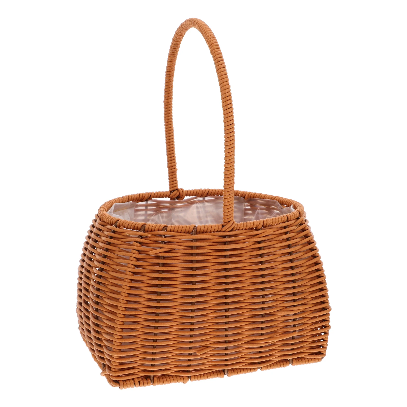 

Rattan Woven Basket H made Waterproof Storage Baskets for Holiday Gifts Plant Pot Holder Seagrass Fruit Basket Wall Mount