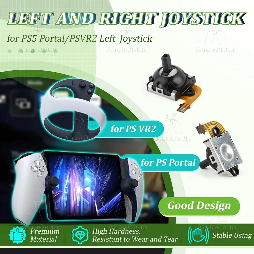 Hall Effect Joystick for PS5 Portal/PS VR2 No-Drift Magnetic Sensor Upgrade Replacement Kit Thumb Stick 3D Analog Accessories