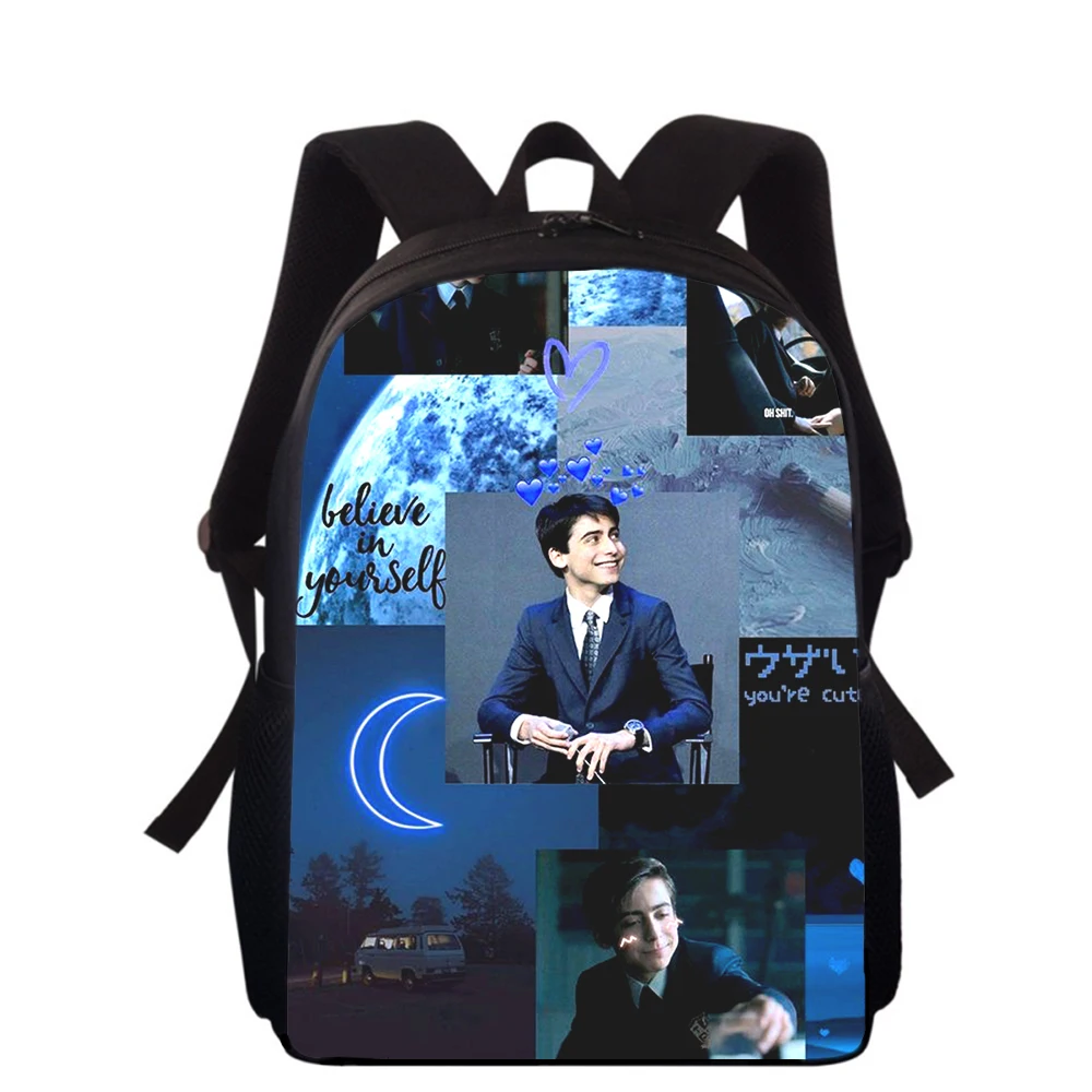 Aidan Gallagher Number Five 15” 3D Print Kids Backpack Primary School Bags for Boys Girls Back Pack Students School Book Bags