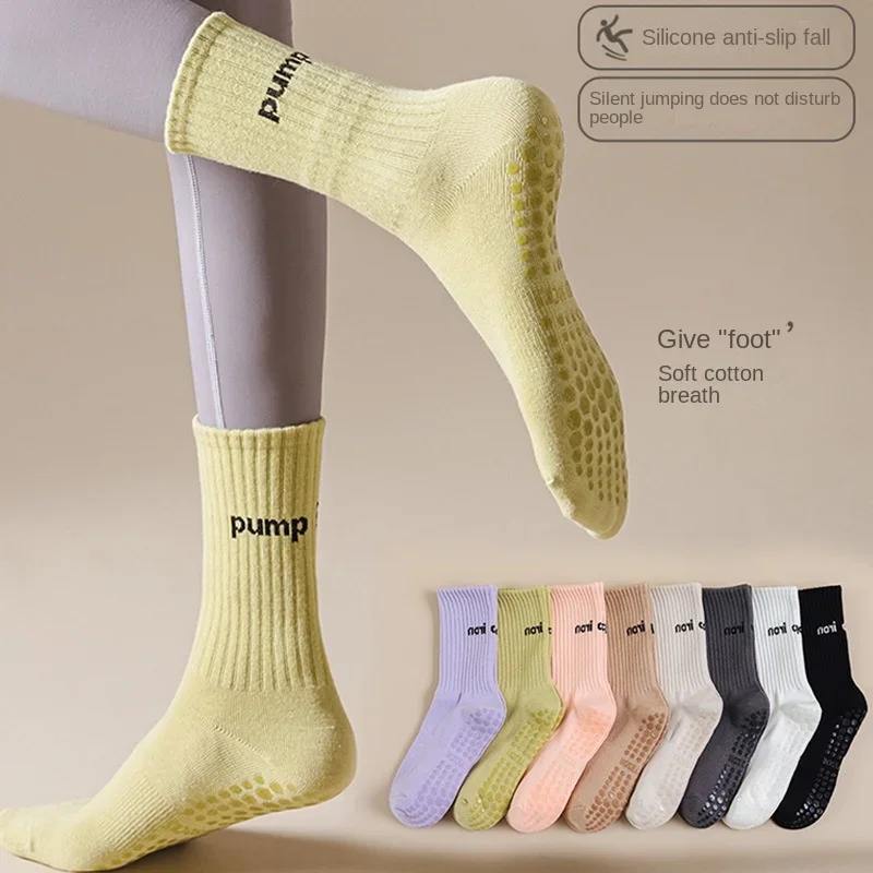 New Korea Winter Yoga Socks Anti slip Professional Women's Autumn/Winter Mid tube Pilates Adult Sports Fitness Floor Socks