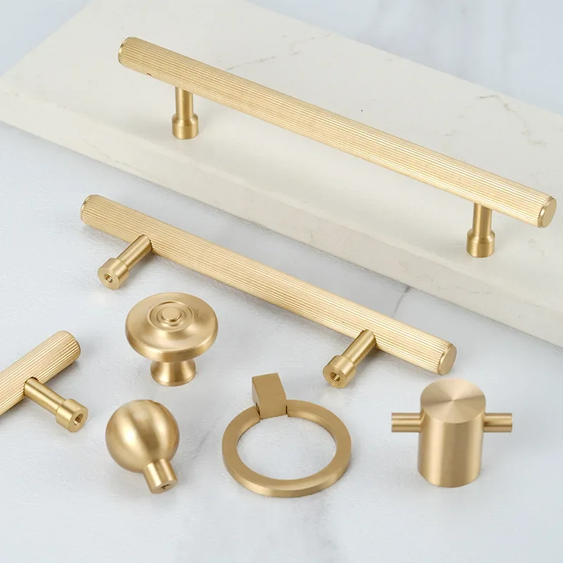 High-end Vertical Solid Brass Cabinet Drawer Shoe Door Pull Furniture Handle Kitchen Drawer Handles Closet Wardrobe Knobs